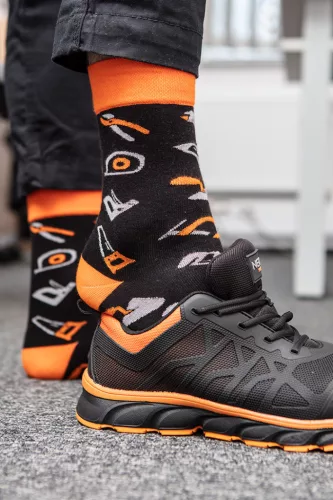 Neo Tools Munkazokni, 80% pamut, szerszám mintás 43-46, narancs/fekete