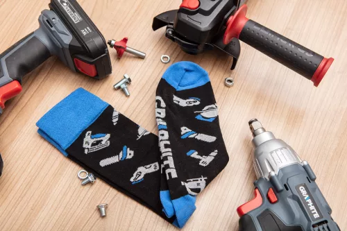 Graphite Munkazokni, 80% pamut, szerszám mintás 39-42, kék/fekete