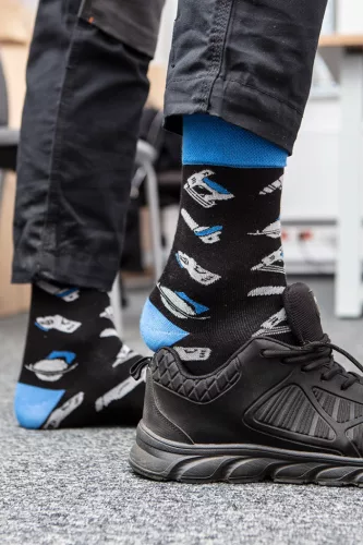 Graphite Munkazokni, 80% pamut, szerszám mintás 39-42, kék/fekete