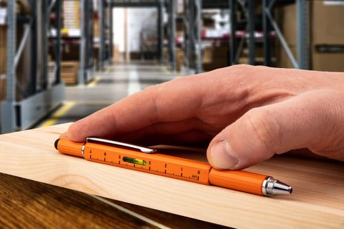 Neo Tools Fém golyóstoll, 5az1-ben, mérőléc, golyóstoll, vízmérték, érintőceruza, csavarhúzó