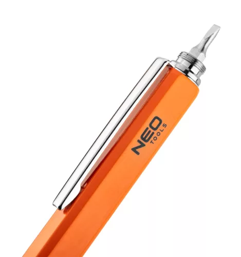 Neo Tools Fém golyóstoll, 5az1-ben, mérőléc, golyóstoll, vízmérték, érintőceruza, csavarhúzó