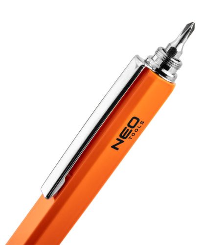 Neo Tools Fém golyóstoll, 5az1-ben, mérőléc, golyóstoll, vízmérték, érintőceruza, csavarhúzó