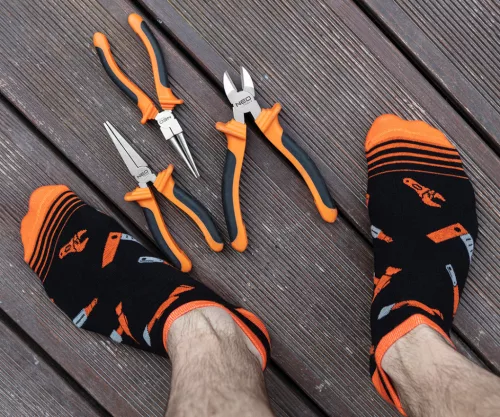 Neo Tools Munkazokni, 80% pamut, szerszám mintás 43-46, narancs/fekete