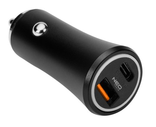 Neo Tools Autós USB adapter,12-24V, USB-A, USB-C csatlakozókkal