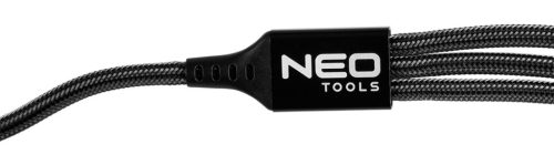 Neo Tools USB töltőkábel, 3az 1ben, 1.2m, USB-A bemenet, USB-C, Lightning, Micro USB kimenetek