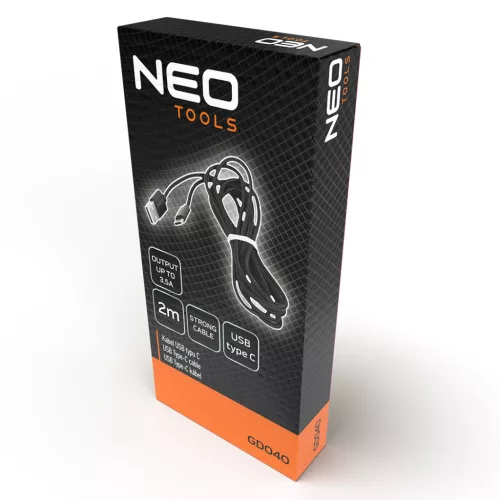 Neo Tools USB hosszabbítókábel, 2m, USB-A, USB-C