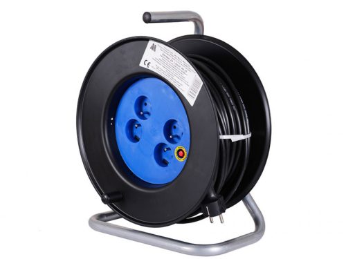 Hosszabbító kábeldob 4 földelt aljzattal, 3x1,5mm2/25m PVC