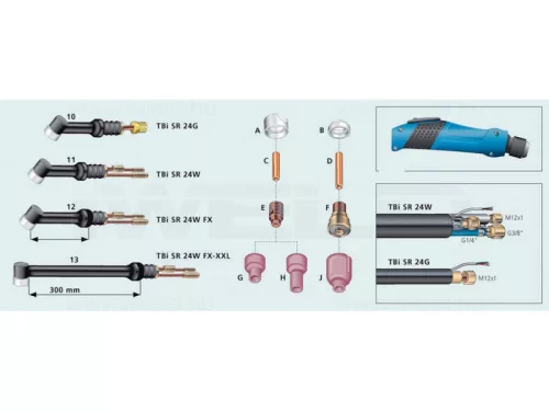 TBi volfrámszorító patron 1,6mm SR24 53N14