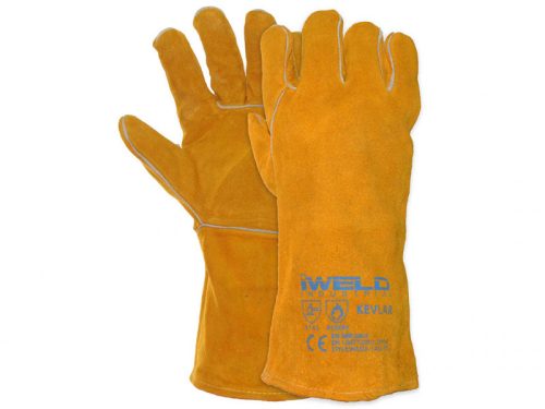 Hegesztő védőkesztyű, bélelt, KEVLAR 14" (WEGK-1410-YL)