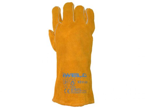 Hegesztő védőkesztyű, bélelt, KEVLAR 14" (WEGK-1410-YL)