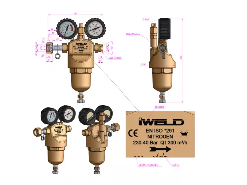 IWELD  központi nyomáscsökk. egység N. 230/40bar,300m3/h