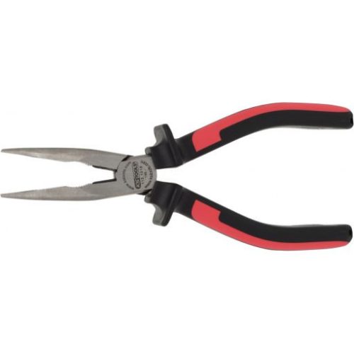 KS Tools Félkerekcsőrű fogó hajlított, kétkomponensű nyél 200 mm, 45°-os, vágóéllel