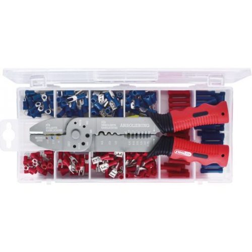 KS Tools Krimpelo készlet, fogó + kábelsaruk 1,5-6,0 mm2, 271 részes