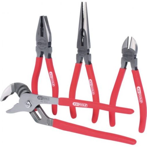 KS Tools Fogó készlet, Műanyag dobozban 4 részes PVC nyél