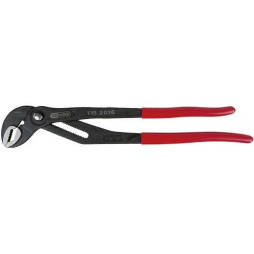 KS Tools Autóvízpumpa fogó, nyomógomb állítású, PVC nyél 415 mm, 11 fokozatú állítási lehetoség
