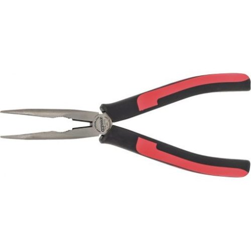 KS Tools Félkerekcsőrű fogó hajlított,kétk. nyél, SlimPOW 210 mm, 40°-os, vágóéllel