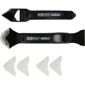  KS Tools Fugázó készlet, szilikon kaparó és lehúzó FUGENFIX 7 részes, 5 féle rádiuszos adapterrel