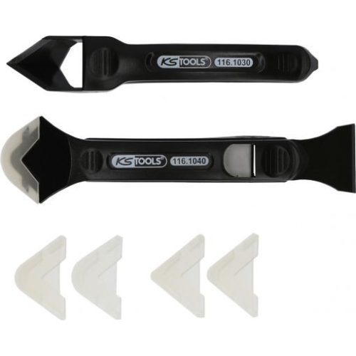 KS Tools Fugázó készlet, szilikon kaparó és lehúzó FUGENFIX 7 részes, 5 féle rádiuszos adapterrel