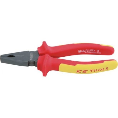 KS Tools Szigetelt egyetemes fogó, kétkomponensű nyél 1000V 200 mm