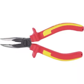   KS Tools Szigetelt félkerekcsőrű fogó, hajlított, kétk.ny. 160 mm, vágóéllel, 1000V