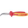 KS Tools Szigetelt félkerekcsőrű fogó, hajlított, kétk.ny. 160 mm, vágóéllel, 1000V