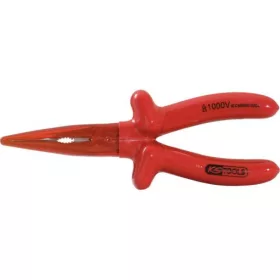   KS Tools Szigetelt félkerekcsőrű fogó, hosszú csőrű 160 mm, 1000V, mártott nyél és fej