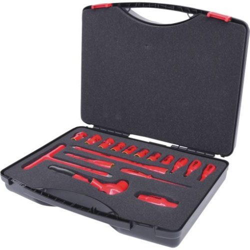 KS Tools Szigetelt dugókulcs + Rátűzőkulcs készlet, 3/8" 10-22 mm 16 részes 1000V
