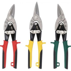   KS Tools Lemezvágó olló készlet, áttételes 3 részes, 250mm 0,7/1,2mm, jobbos-balos-egyenes