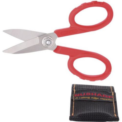 KS Tools műszerész olló, drótvágóval, PVC nyéllel 140 mm, övre akasztható tartóval