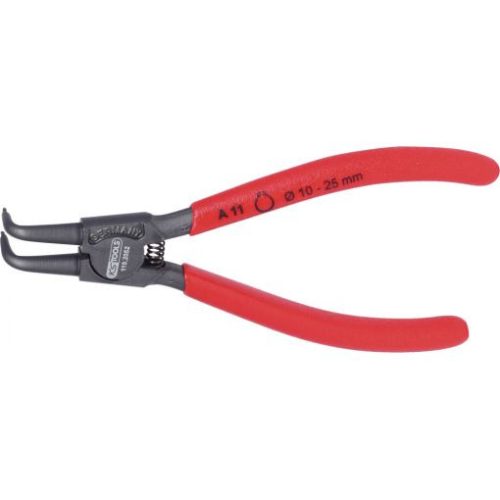 KS Tools Seegergyűrű fogó KH 90°-os, gumi nyél A11 125 mm, 10- 25 mm, barnított fej