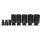 KS Tools Dugókulcs készlet + rátuzo 1/2" gépi, tartósínen 27-36 mm/14-19 mm 8 részes, 12 szög