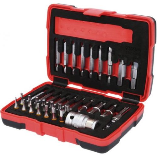KS Tools Sérült fejű csavar kihajtó készlet, TORSIONpower 34 részes 1/4"+10mm, TE10-55/HE1,5-10/SW1,5-6 TX10-40