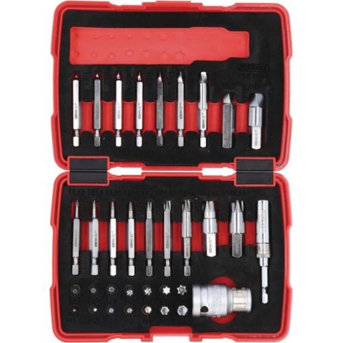 KS Tools Sérült fejű csavar kihajtó készlet, TORSIONpower 34 részes 1/4"+10mm, TE10-55/HE1,5-10/SW1,5-6 TX10-40