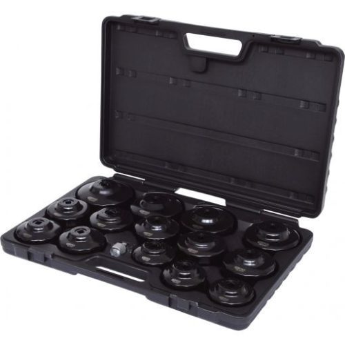 KS Tools Olajszűrő leszedő dugókulcs készlet 15 részes, 3/8", 65-100mm, 14/15 sarkos