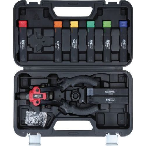 KS Tools Univerzális kézi anyaszegecselo készlet 3 az 1-ben M3,4,5,6,8,10-es behúzóval/acél 2,4-4,8/alu2,4-6,4 lemezkivágó funkcióval
