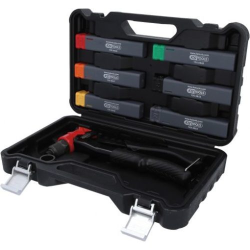 KS Tools Univerzális kézi anyaszegecselo készlet 3 az 1-ben M3,4,5,6-os behúzóval/acél 2,4-4,8/alu2,4-4,8 Lemezkivágó funkcióval