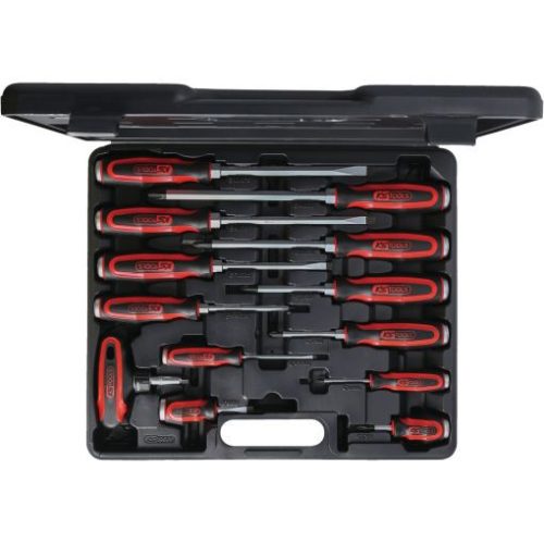 KS Tools Csavarhúzó klt. lapos +PH, hatszög szár, kétk.nyél 22 részes T-sz+6FL+6PH, +hatszög+Torx kulcs klt. 100109 vágódeszka (ajándék) 151.4000 Hatszög és Torx kulcs klt.1,27-10/TX10-50