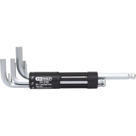   KS Tools Hatszögkulcs készlet hosszú, gömbvégű, krómozott AF 5/64"-3/8"  8 részes 3 az 1-ben tartó Méretek:5/64-3/32-1/8-5/32-3/16-1/4-5/16-3/8