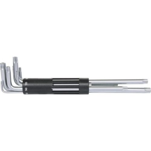 KS Tools TORX BO kulcs készlet, extra hosszú, krómozott TX10-50 2xBO  8 részes, 3 az 1-ban tartóval Méretek:TX10-15-20-25-30-40-45-50