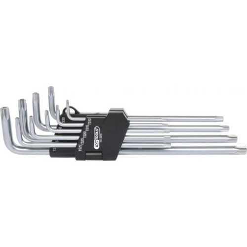 KS Tools TORX BO IPR kulcs készlet, hosszú ( 5 szög, TS ) TS10-50 BO  9 részes összecsukható tartó Méretek:TB10-15-20-25-27-30-40-45-50
