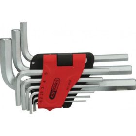   KS Tools Hatszögkulcs készlet rövid, krómozott 1,5-10 mm  9 részes, összecsukható tartó Méretek:1,5-2-2,5-3-4-5-6-8-10