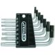 KS Tools TORX BO kulcs készlet, rövid, krómozott TX10-40 BO  7 részes müanyag tartó Méretek:TX10-15-20-25-27-30-40