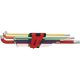 KS Tools Hatszögkulcs készlet kurta gömbvégű 108°-ban hajl. AF 1/16"-3/8"  9 részes, színkódolt Méretek:1/16-5/64-3/32-1/8-5/32-3/16-1/4-5/16-3/8