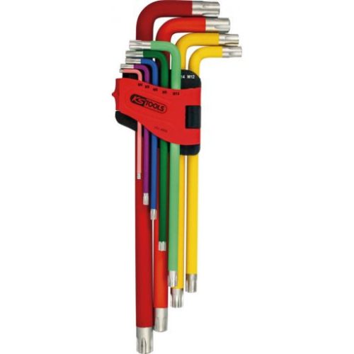 KS Tools RIBE kulcs készlet, hajlított, hosszú, színkódolt M 4-18 9 részes Méretek:M4-5-6-8-10-12-14-16-18