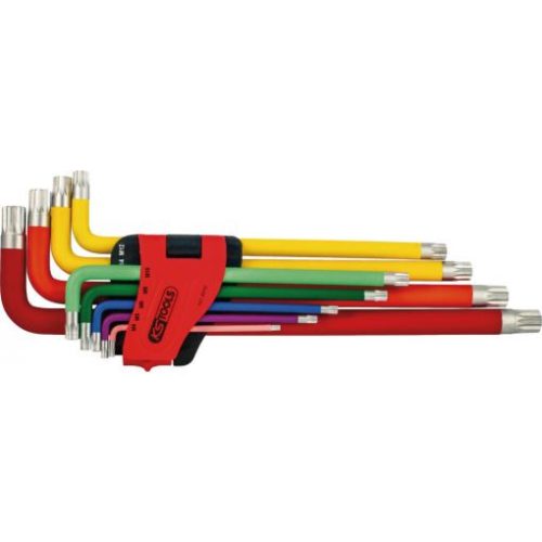 KS Tools Sokszögkulcs készlet, XZN, hoszzú, színkódolt M 4-18,  9 részes