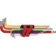 KS Tools Hatszögkulcs készlet extra hosszú, gömbvégű AF 1/16"-3/8" 9 részes, színkódolt Méretek:1/16-5/64-3/32-1/8-5/32-3/16-1/4-5/16-3/8
