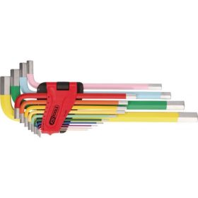   KS Tools Hatszögkulcs készlet extra hosszú, színkódolt 1,5-19 mm 14 részes összecsukható tartó Méretek:1,5-2-2,5-3-4-5-6-7-8-10-12-14-17-19