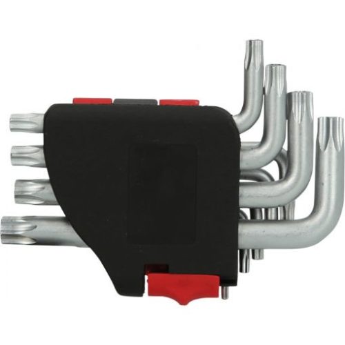 KS Tools TORX BO kulcs készlet, rövid, krómozott TX 8-50 BO  10 részes összecsukható tartó Méretek:TB8-10-15-20-25-27-30-40-45-50