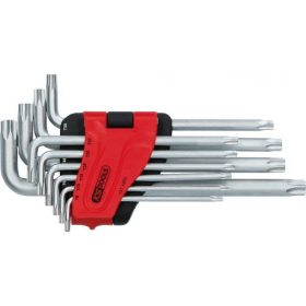   KS Tools TORX kulcs készlet, hosszú, krómozott TX 8-50  10 részes összecsukható tartó Méretek:TX8-10-15-20-25-27-30-40-45-50
