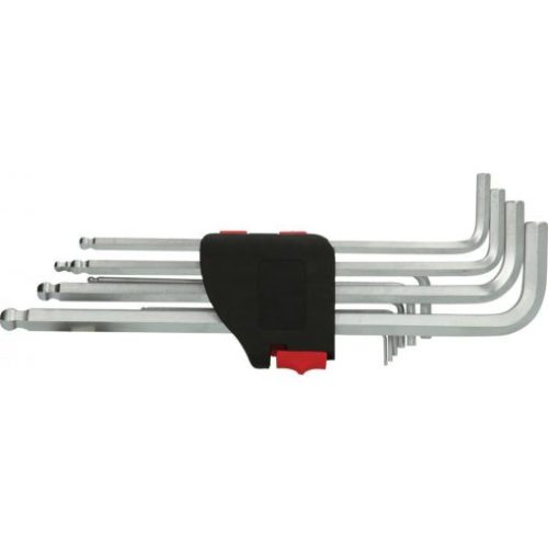 KS Tools Hatszögkulcs készlet extra hosszú, gömbvégű, króm AF 1/16"-3/8" 10 részes összecsukható tartó Méretek:1/16-5/64-3/32-1/8-5/32-3/16-7/32-1/4-5/16 3/8